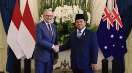 Presiden Prabowo Subianto menyambut tamu negara Perdana Menteri Australia, Anthony Albanese. (Dok. Tim Media Prabowo)