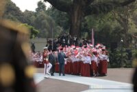 Presiden RI Prabowo Subianto dan PM Malaysia Anwar Ibrahim menyampaikan komitmen kerja sama dagang dan sikap atas Gaza di Istana Merdeka. (Dok. Tim Media Prabowo).
